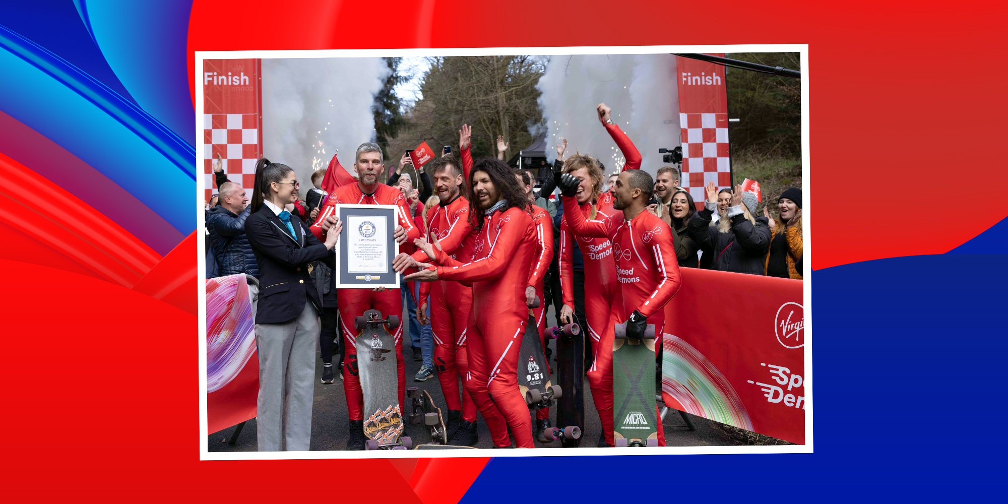British daredevil skateboarders clock record breaking speeds to secure