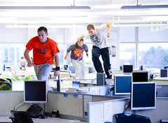 Parkour at O2HQ: Flexibly working